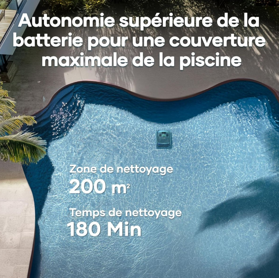 Robot piscine AIPER Scuba X1 – Sans fil – Nettoyage fond, parois et ligne d’eau – Navigation intelligente – Application mobile - immagine 4