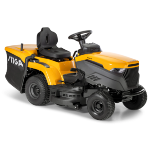 Tondeuse autoportée STIGA Estate 432 cm³ – 84 cm de coupe, éjection arrière avec bac, tracteur tondeuse performant