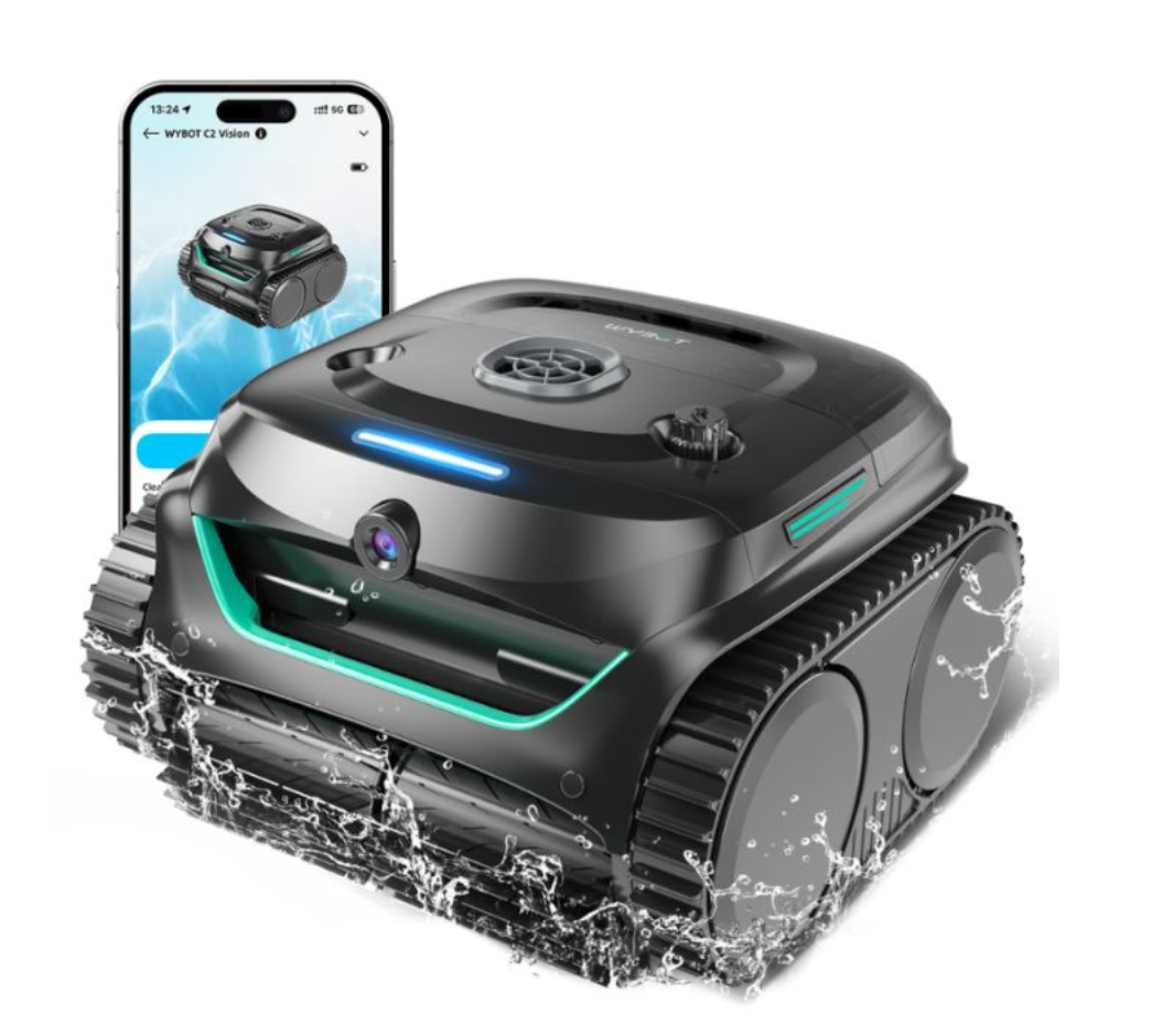 Robot piscine sans fil Wybot C2 Vision – Double filtration – Navigation intelligente – Application mobile
